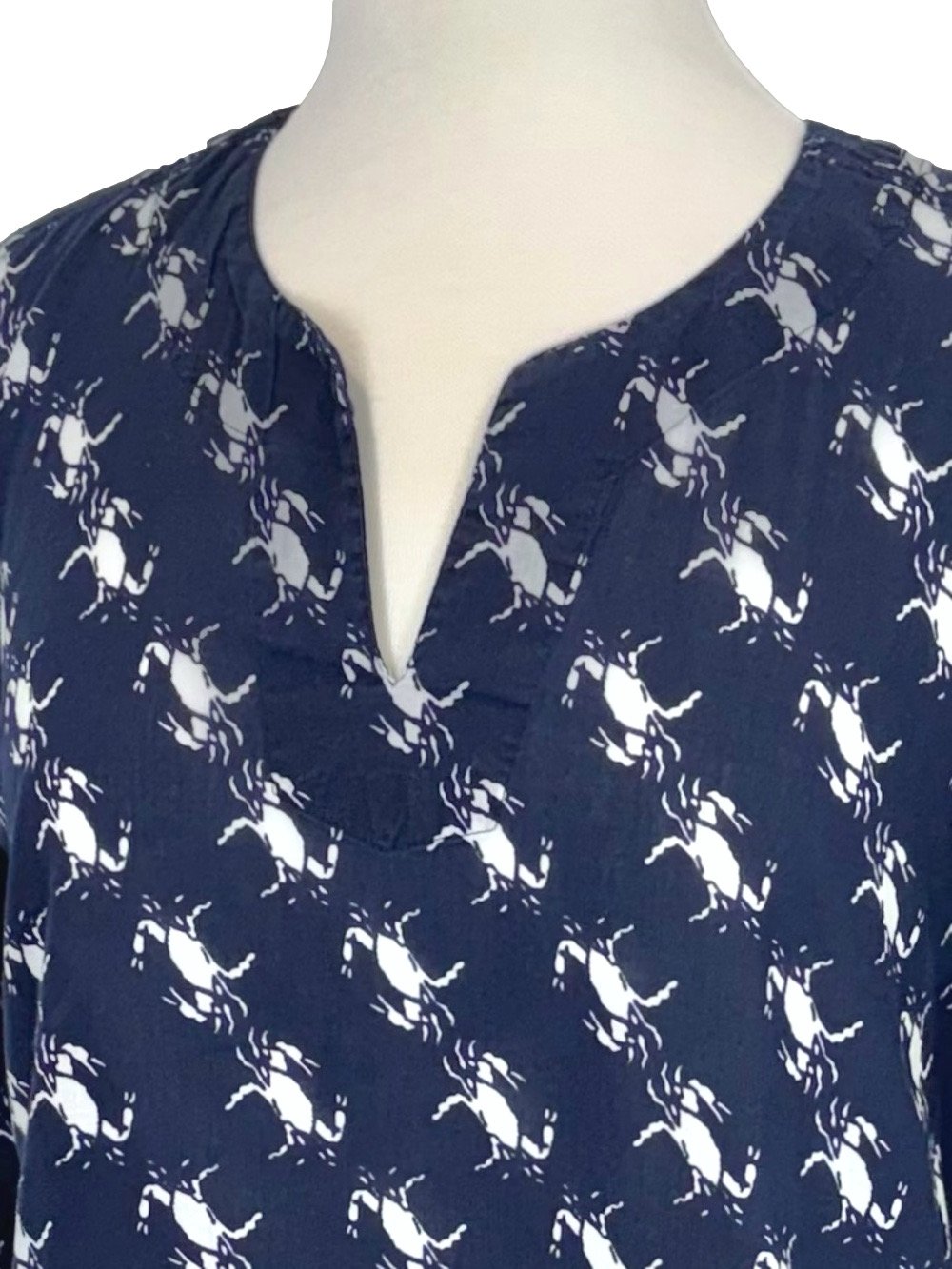Kikisol navy crab motif tunic blouse
